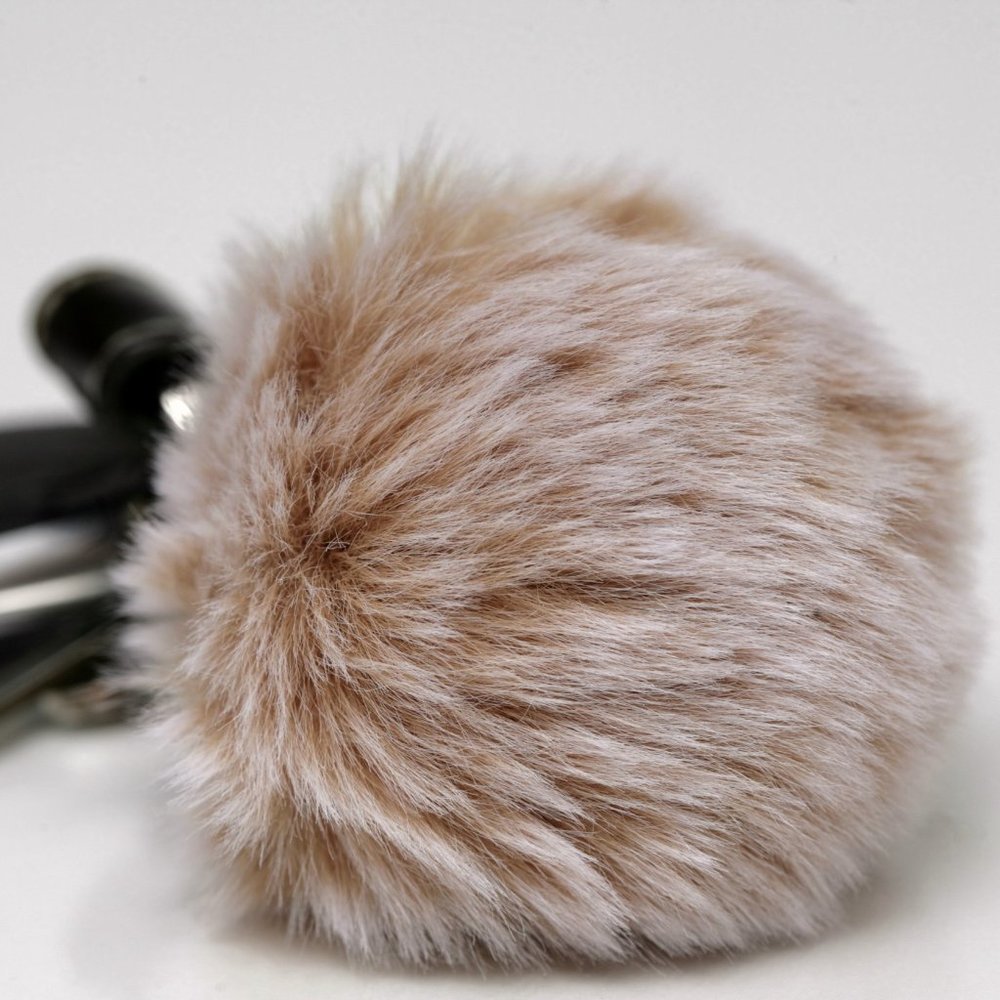 Fake Fur Ball Keychain Accessory for Women or Girls Winter Handbag, Back…